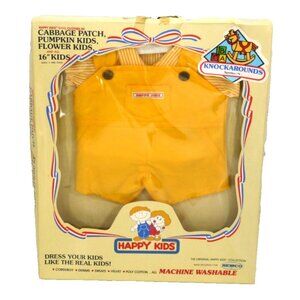 REMCO HAPPY KIDS yellow overall outfit for Cabbage Patch Kids & other 16" dolls